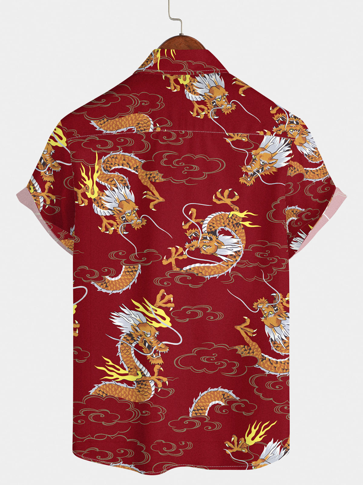 Men's Dragon Print Short Sleeve Shirt