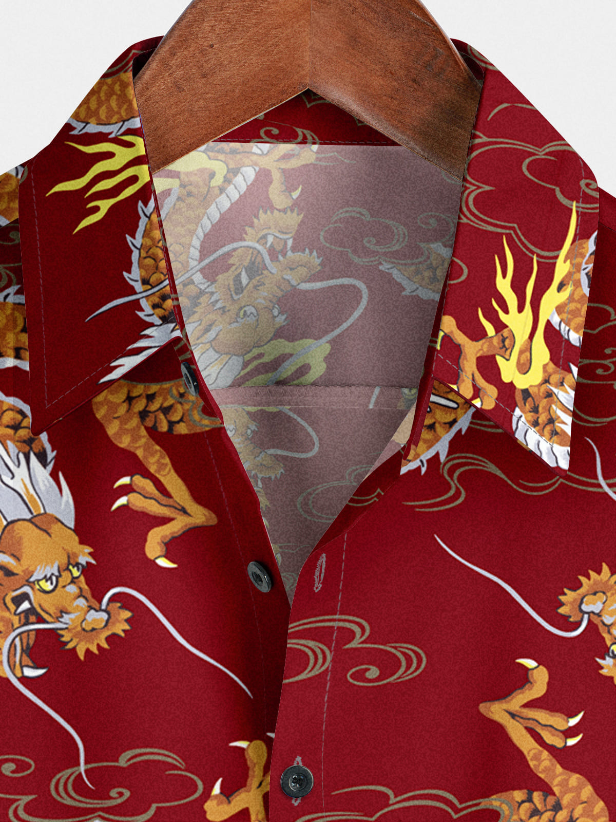 Men's Dragon Print Short Sleeve Shirt