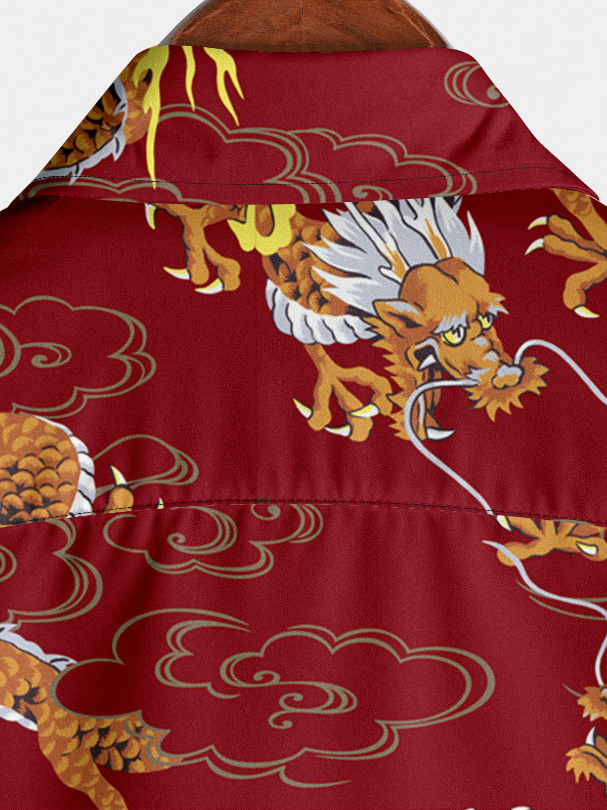 Men's Dragon Print Short Sleeve Shirt