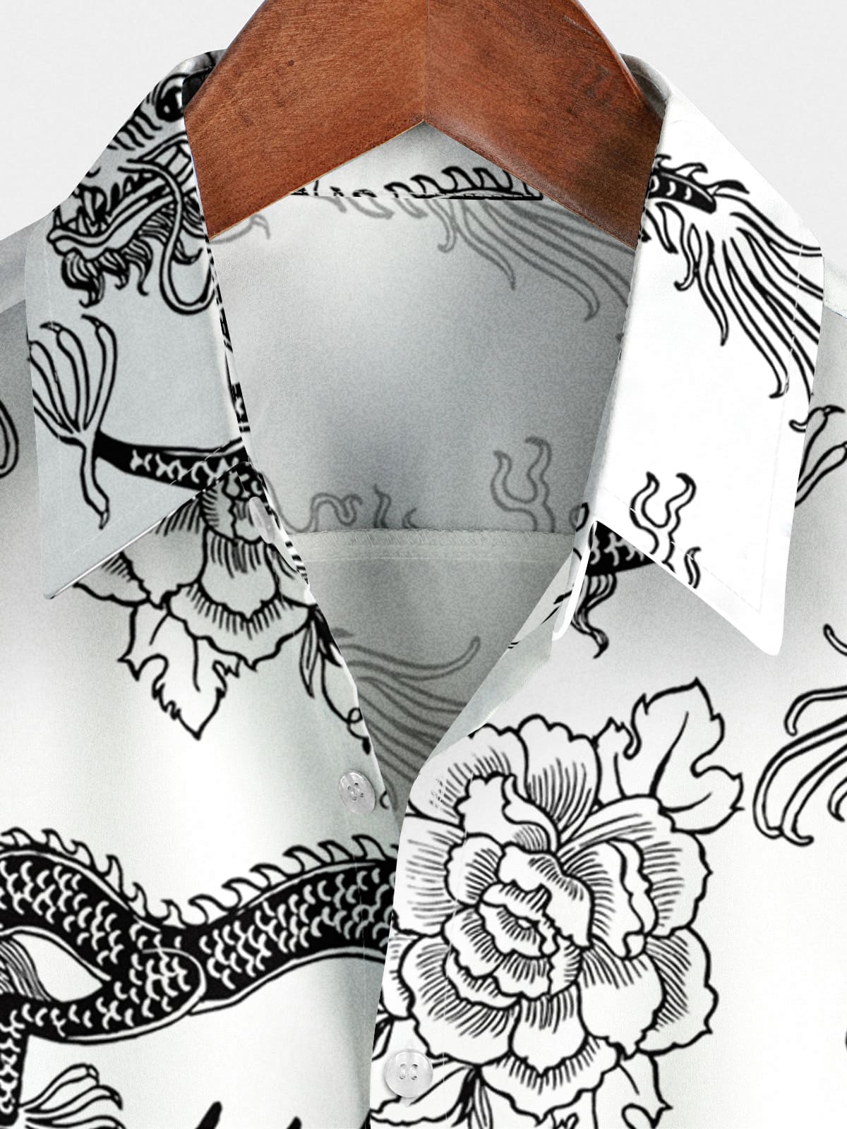 Men's Dragon Print Short Sleeve Shirt