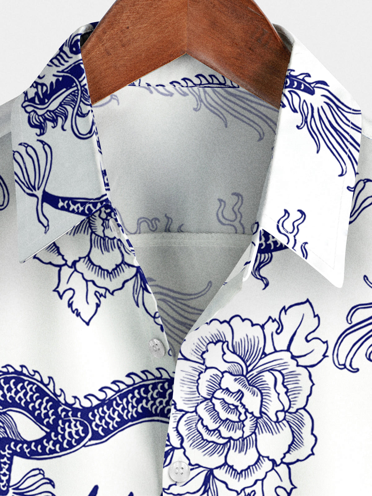 Men's Dragon Print Short Sleeve Shirt