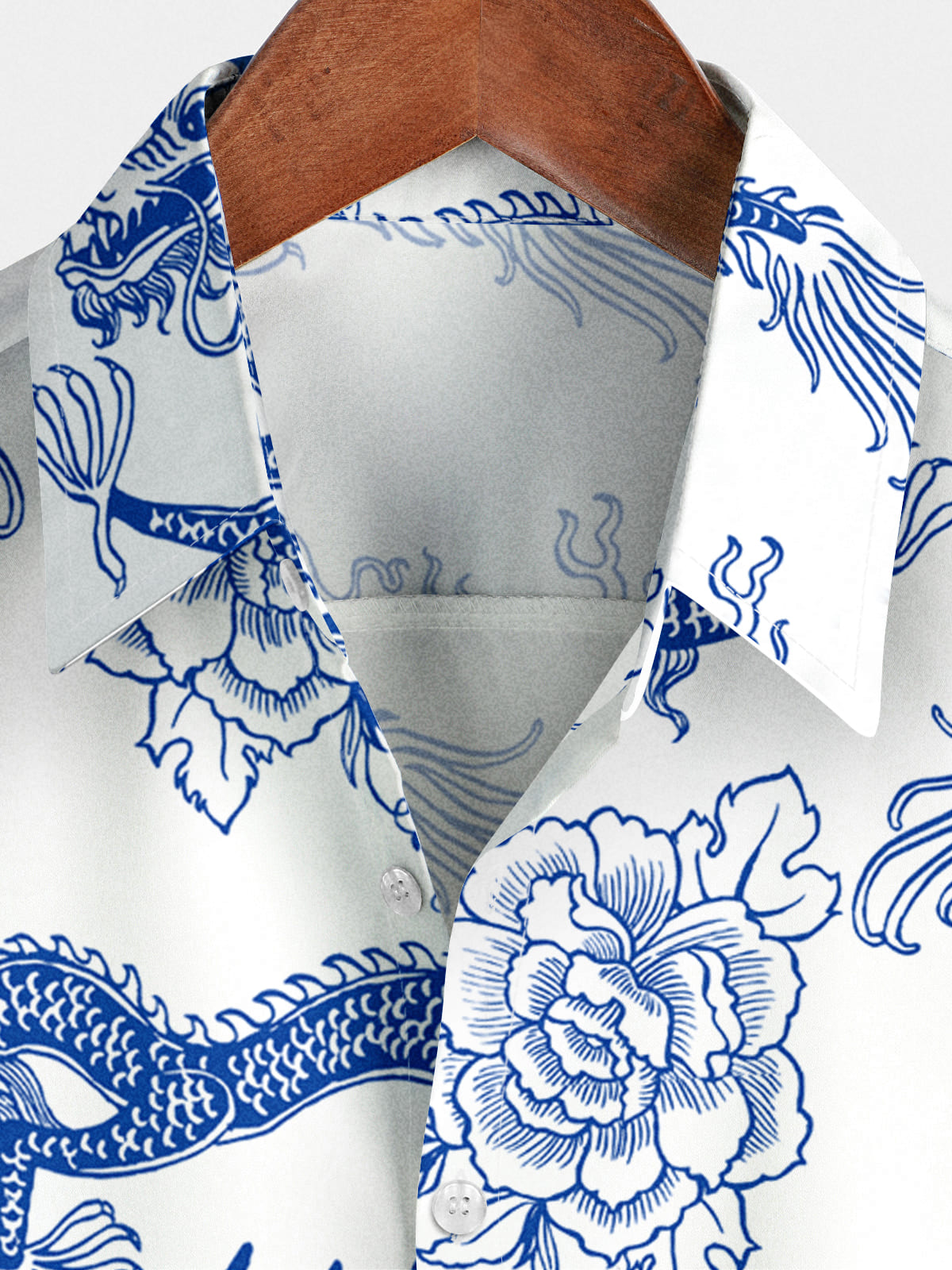 Men's Dragon Print Short Sleeve Shirt