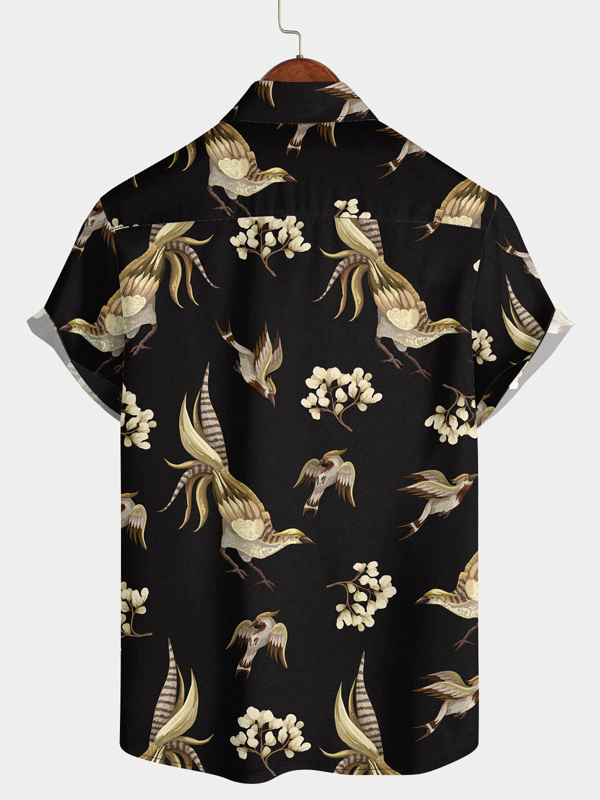 Men's Bird Print Short Sleeve Shirt