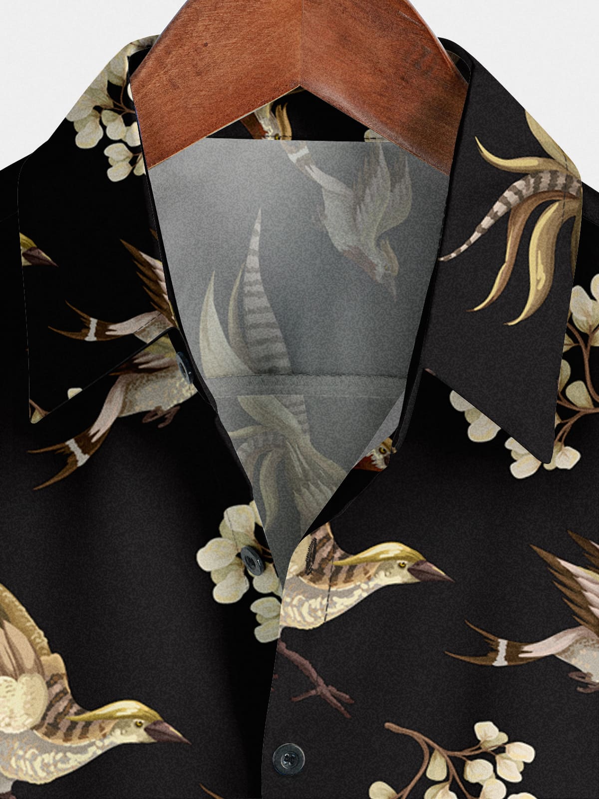 Men's Bird Print Short Sleeve Shirt