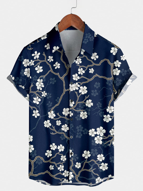 Men's Floral Casual Short Sleeve Shirt