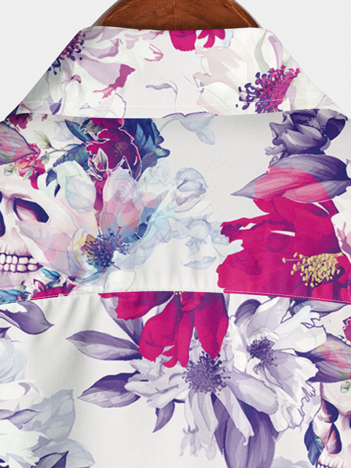 Men's Floral Skull Short Sleeve Shirt