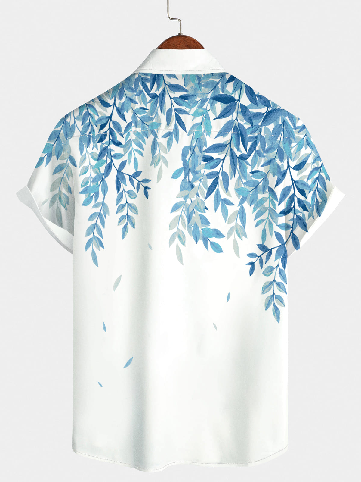 Men's Leaf Print Short Sleeve Shirt