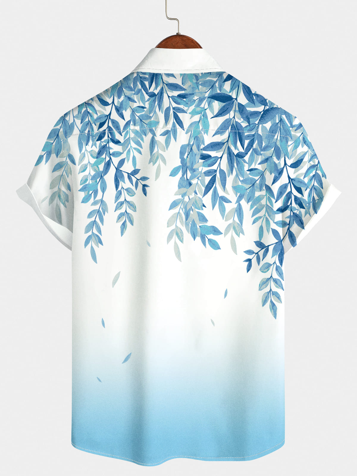 Men's Leaf Print Short Sleeve Shirt
