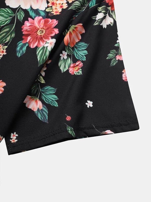Men's Floral Casual Short Sleeve Shirt