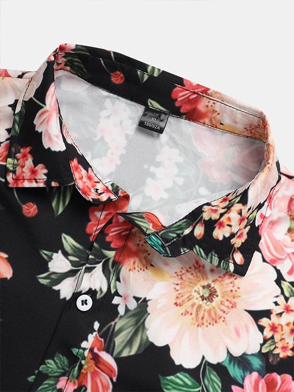 Men's Floral Casual Short Sleeve Shirt