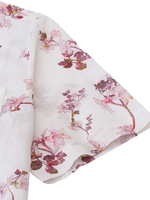 Men's Floral Print Short Sleeve Shirt