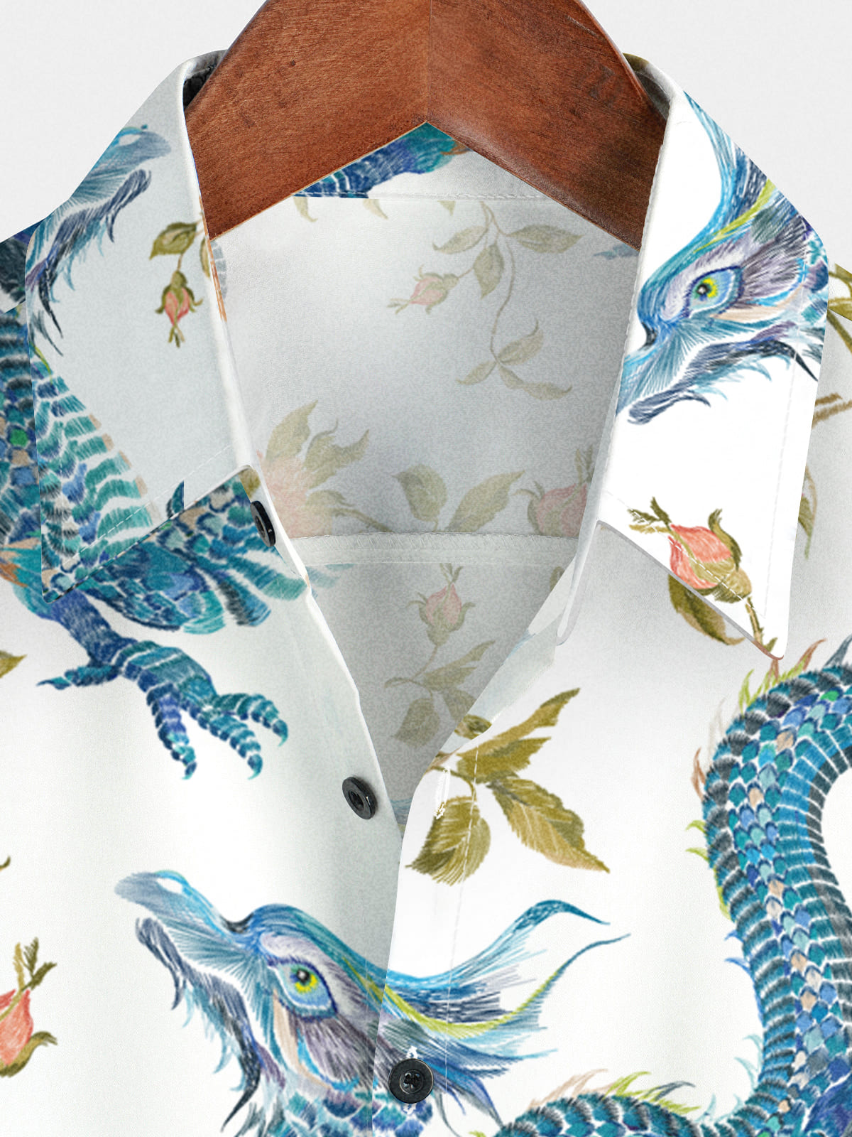 Men's Dragon Print Short Sleeve Shirt