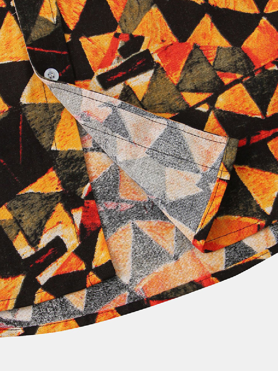 Men's Triangle Print short sleeve shirt