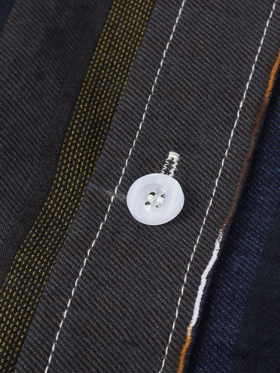 Camicia da uomo a maniche corte con stampa verticale