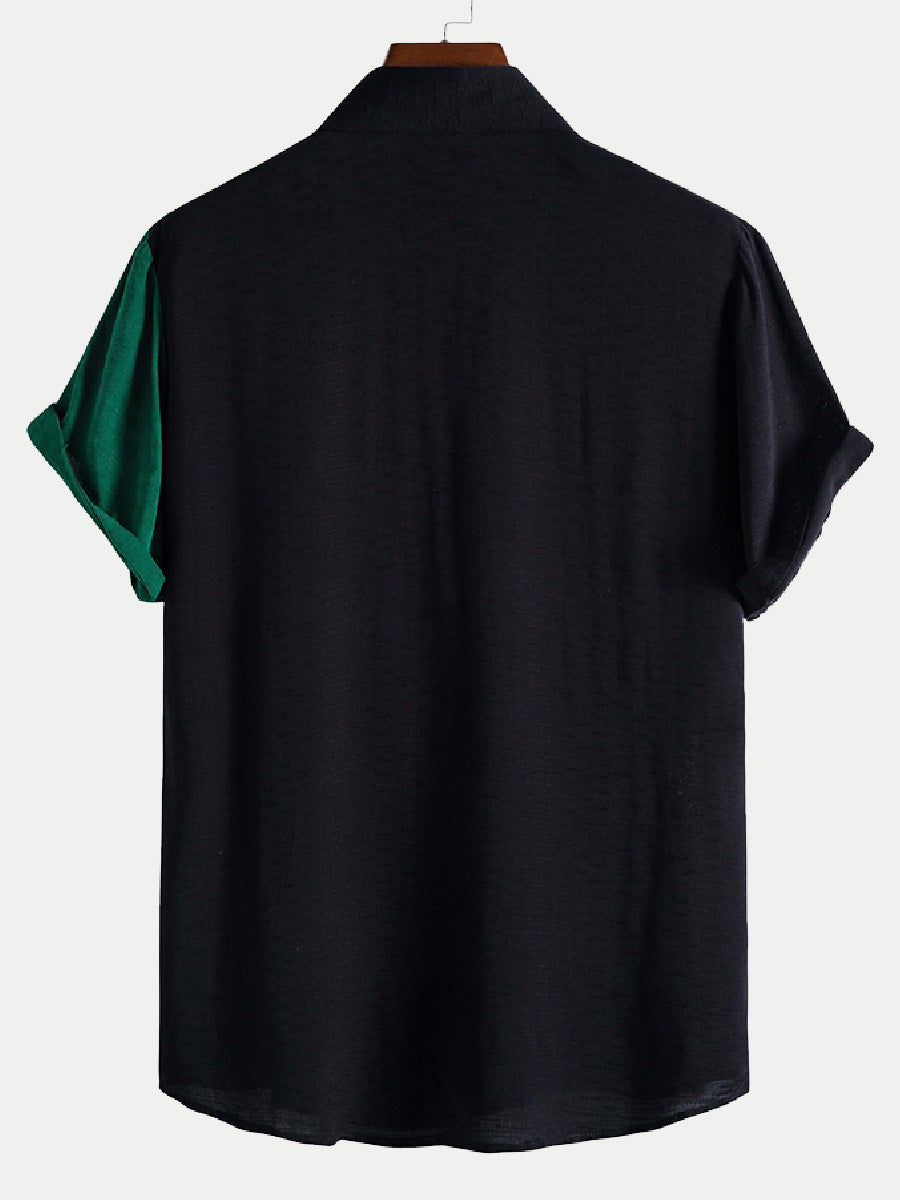 Men's Colored casual short sleeve shirt