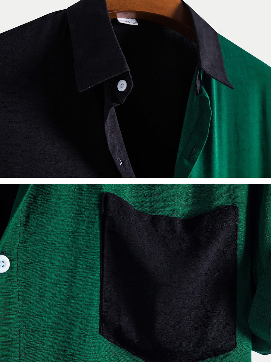 Men's Colored casual short sleeve shirt