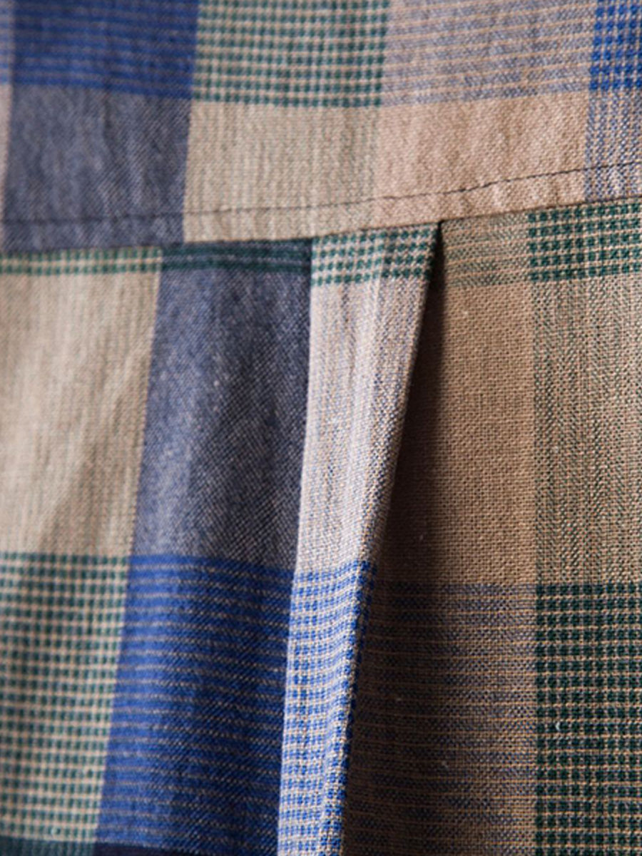 Chemise décontractée à carreaux à manches courtes pour hommes