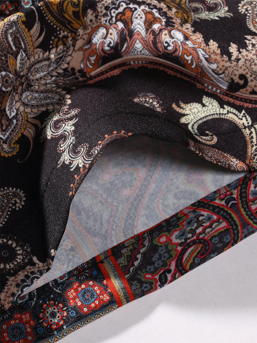 Men's Patchwork Print short sleeve shirt