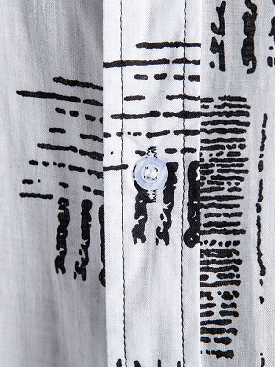 Camicia a maniche corte con stampa casual da uomo