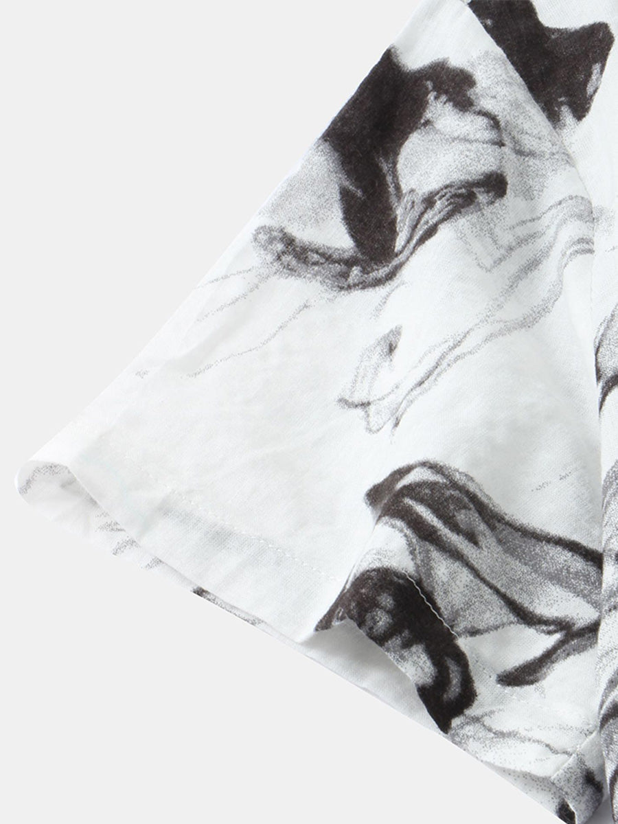 Camicia a maniche corte casual hawaiana da uomo