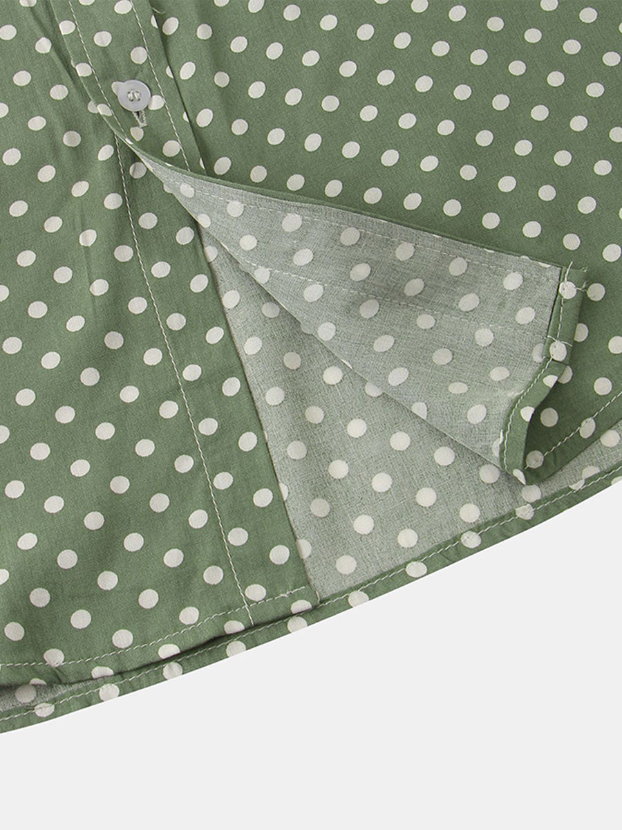 Camicia da uomo a maniche corte a pois