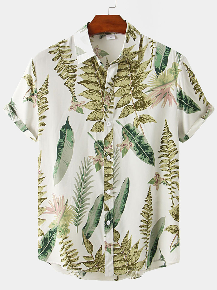 Set camicia e pantaloncini casual floreali da uomo