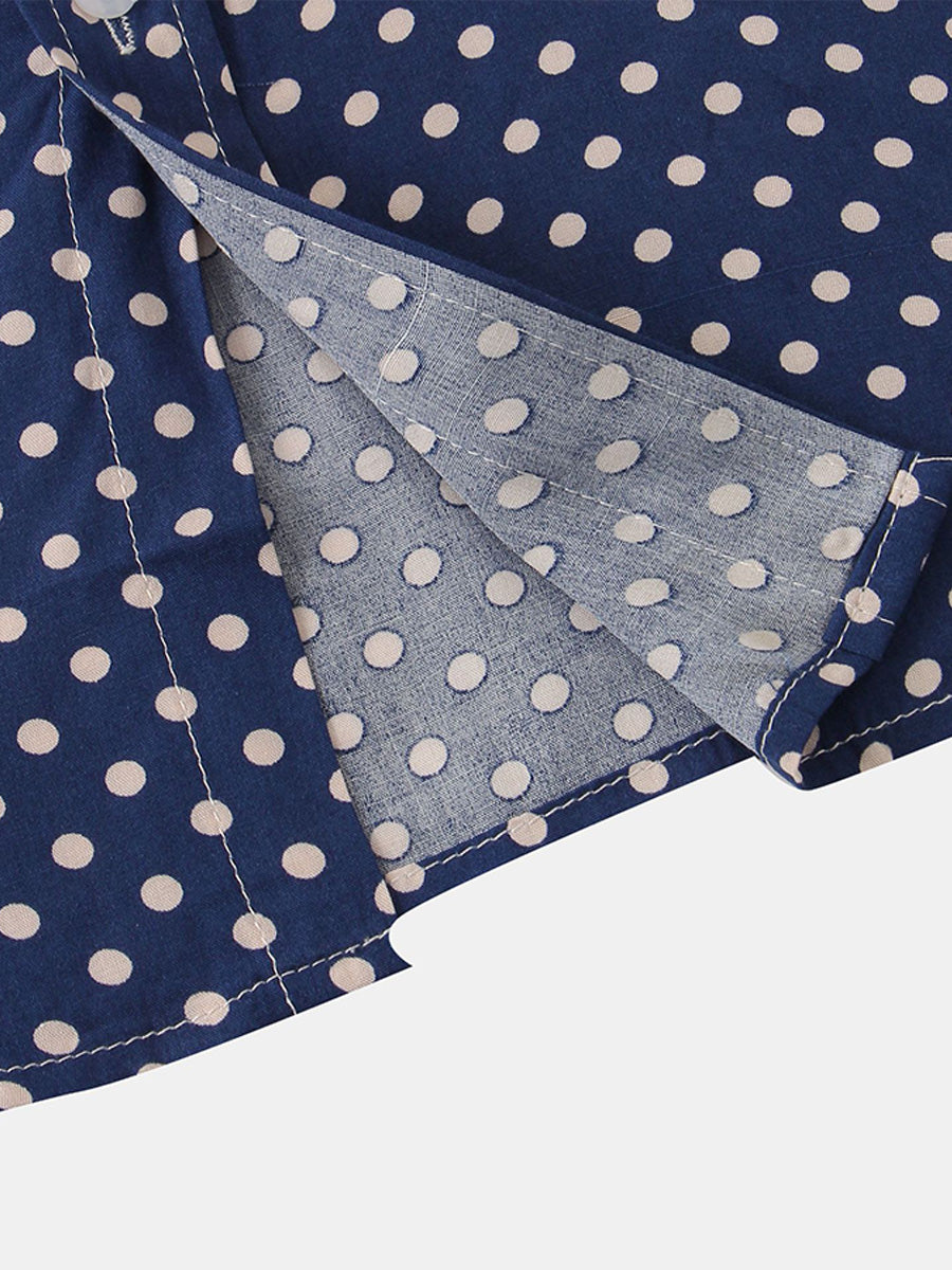 Camicia da uomo a maniche corte a pois