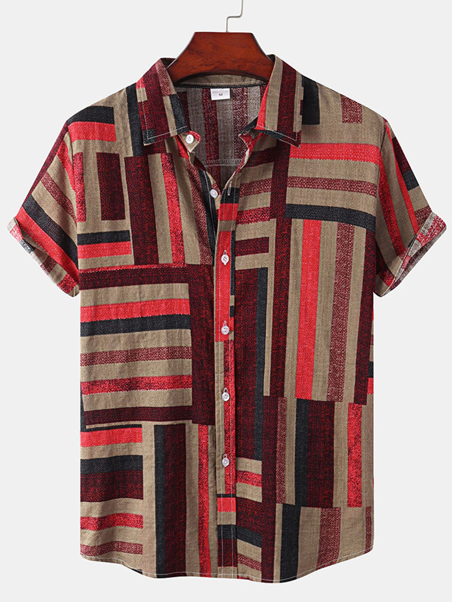Camicia a maniche corte casual hawaiana da uomo