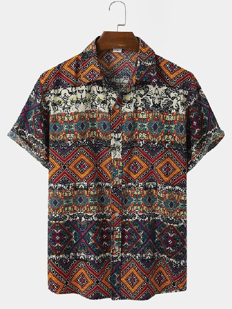 Set camicia e pantaloncini hawaiani floreali da uomo