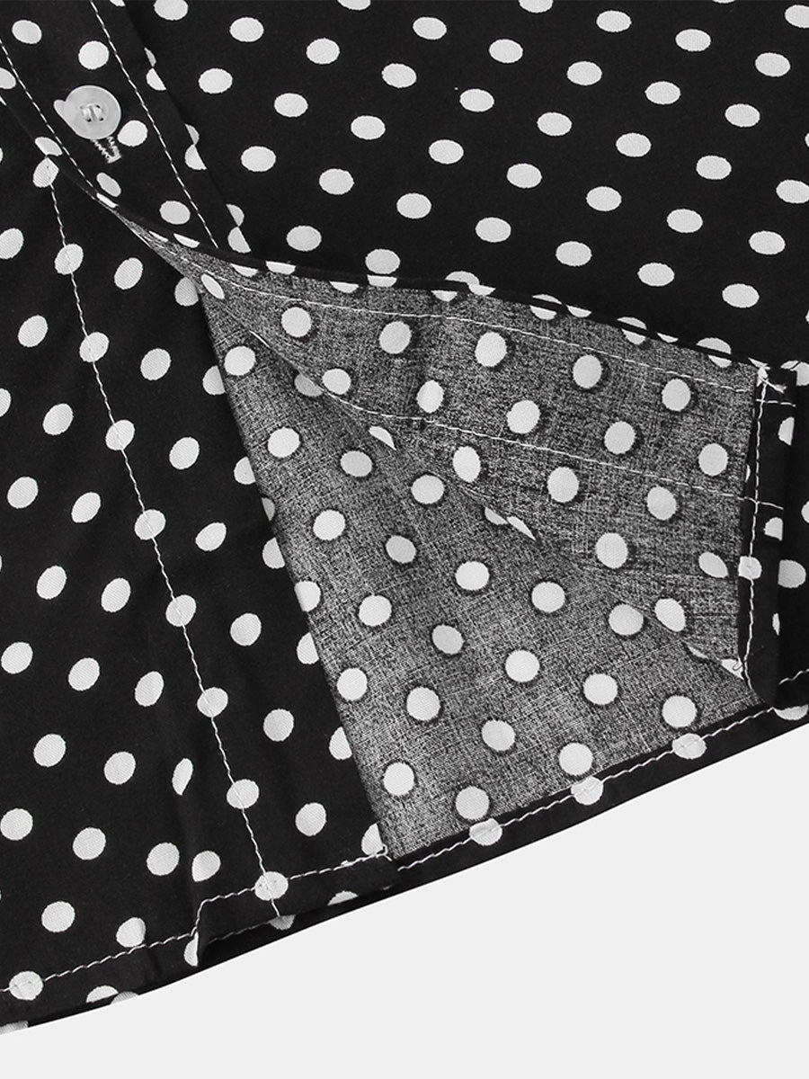 Camicia da uomo a maniche corte a pois