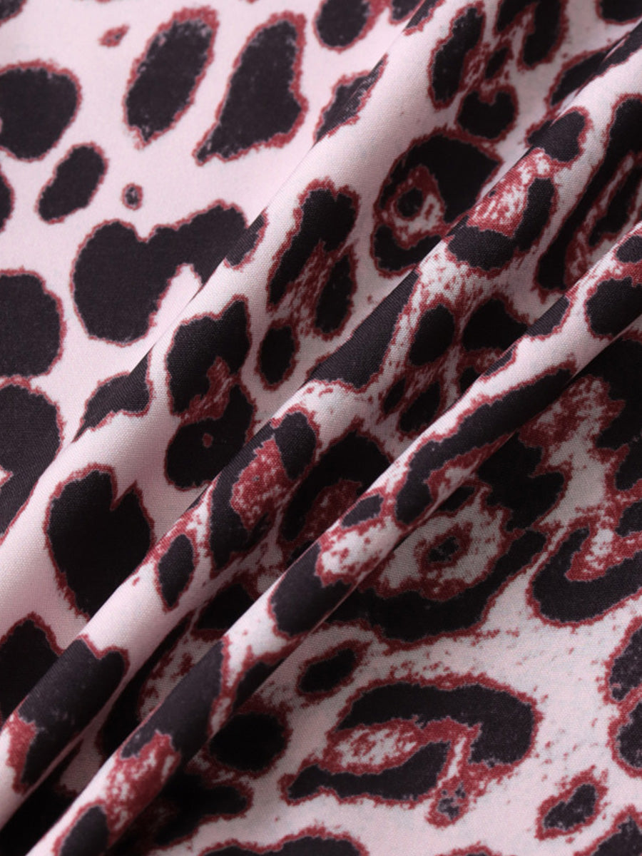 Chemise à manches courtes imprimé léopard pour homme