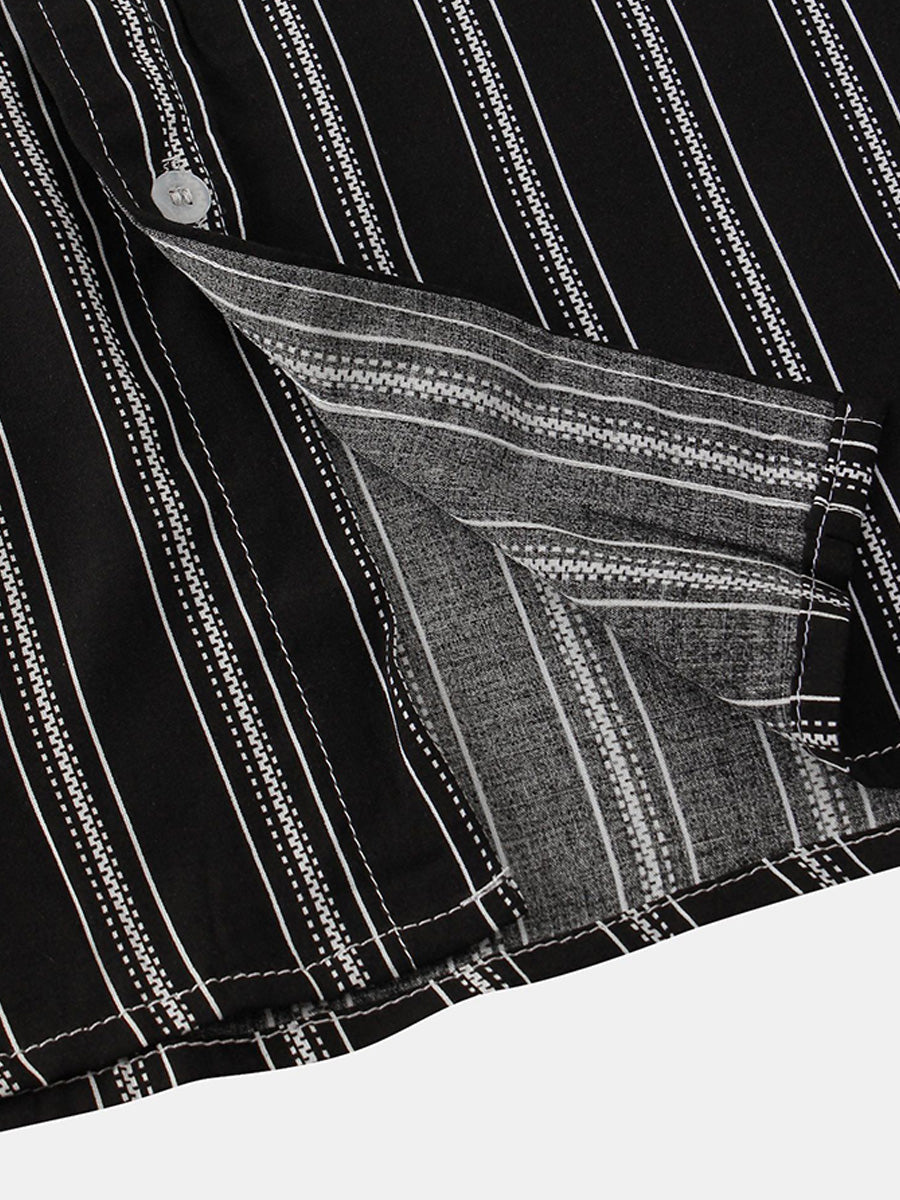 Camicia da uomo a maniche corte con stampa verticale