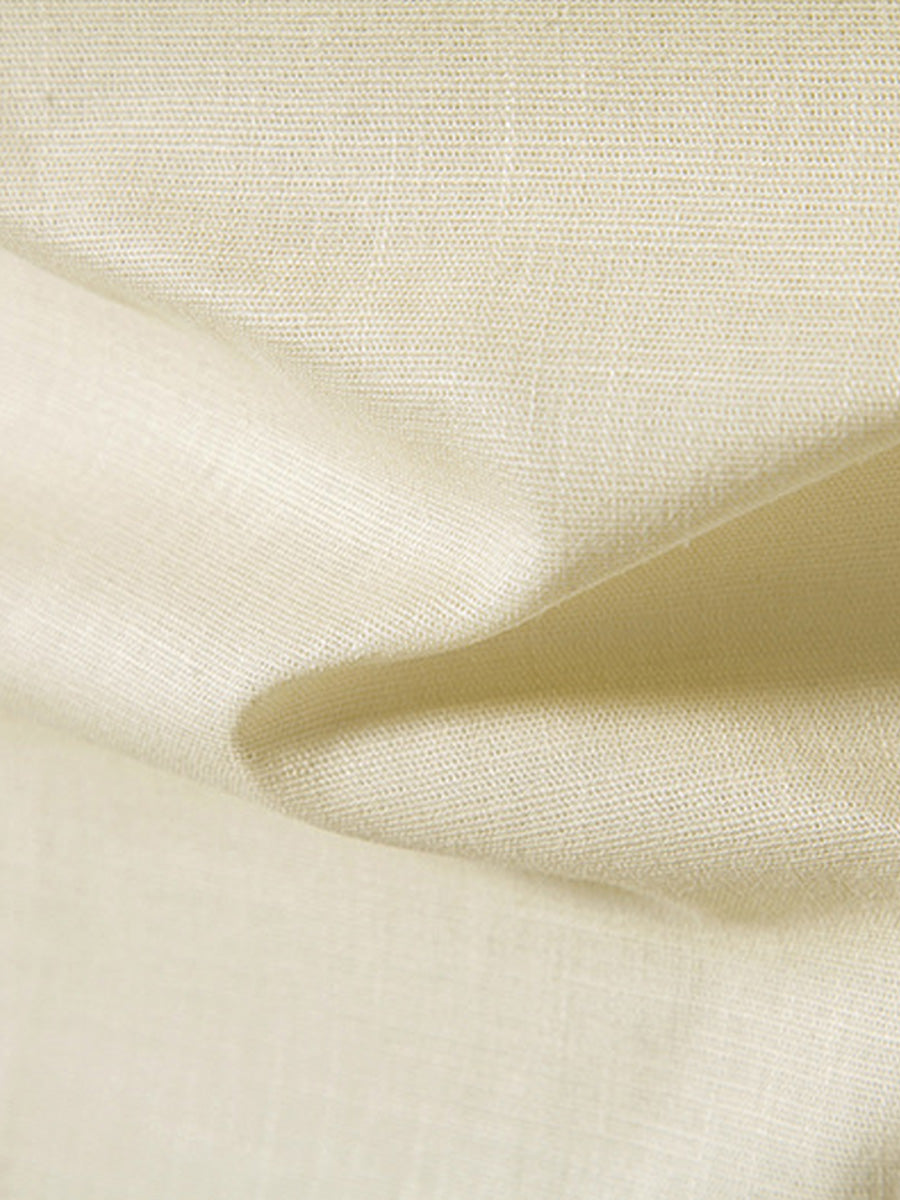 Camicia da uomo a maniche corte in lino tinta unita