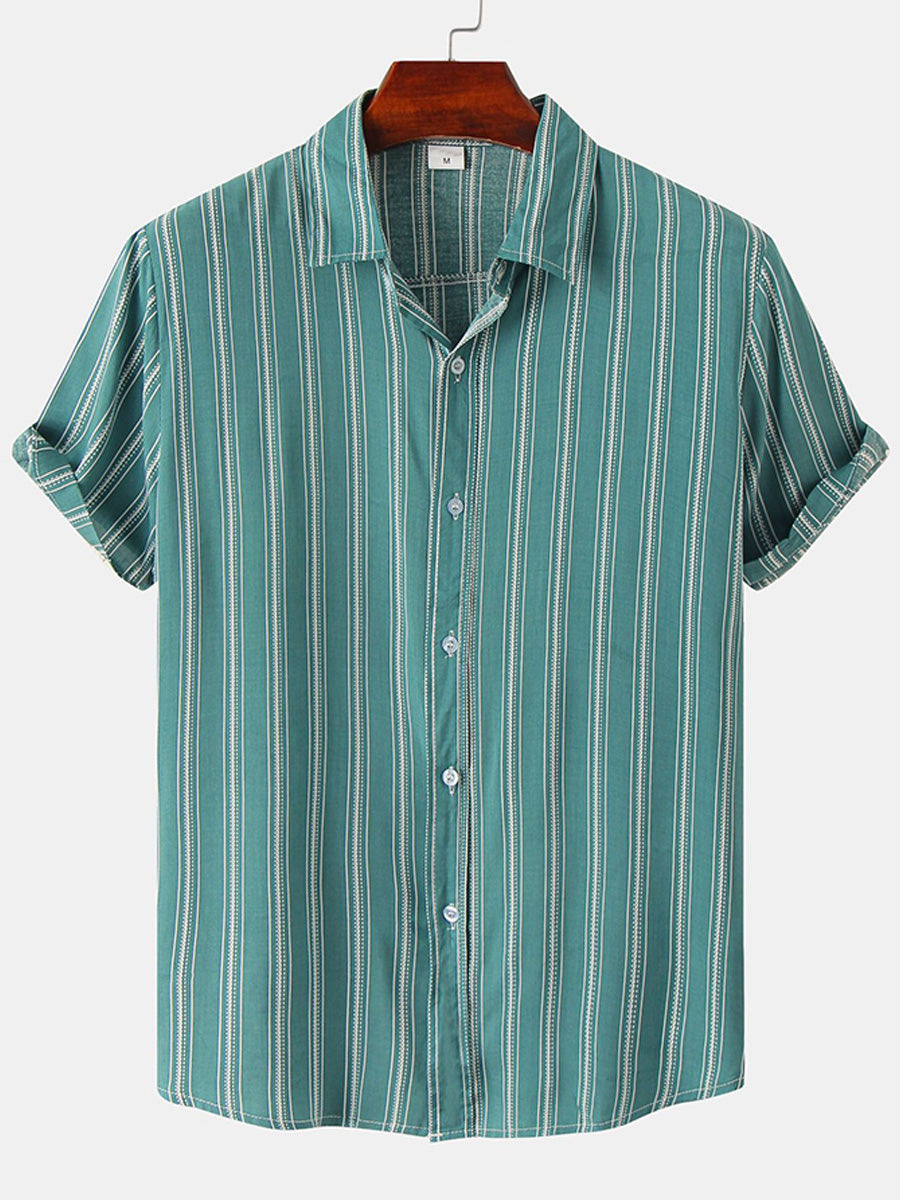 Camicia da uomo a maniche corte con stampa verticale