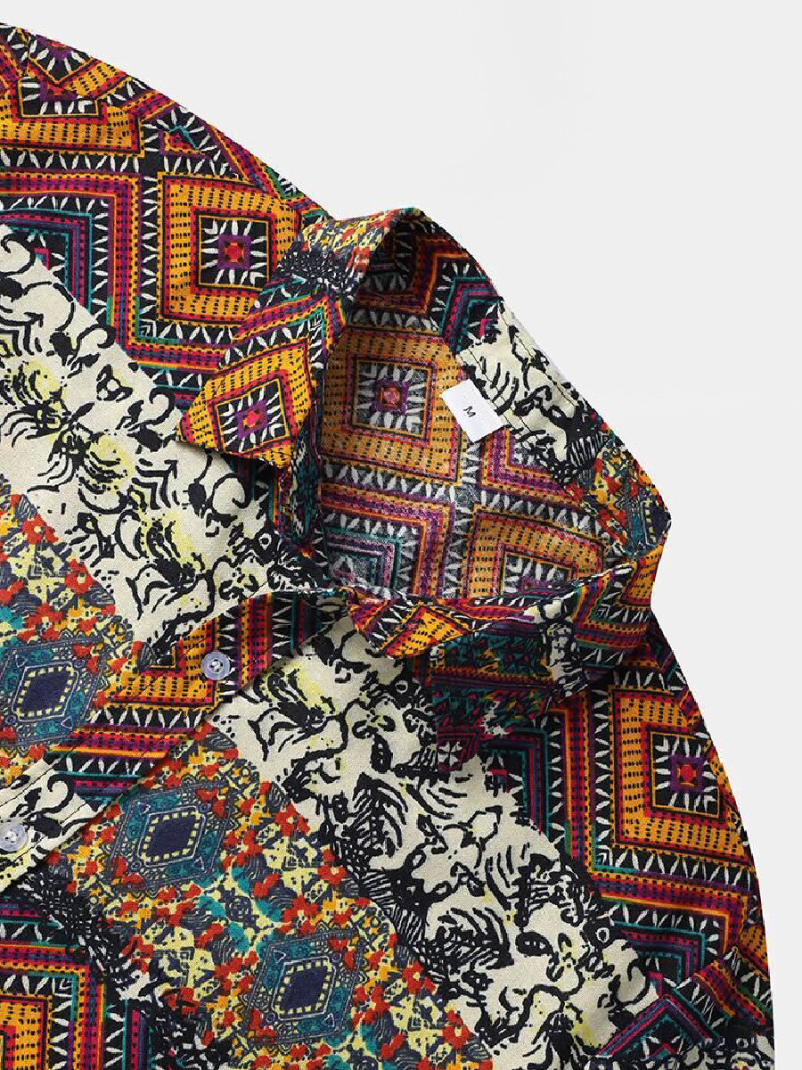 Set camicia e pantaloncini hawaiani floreali da uomo