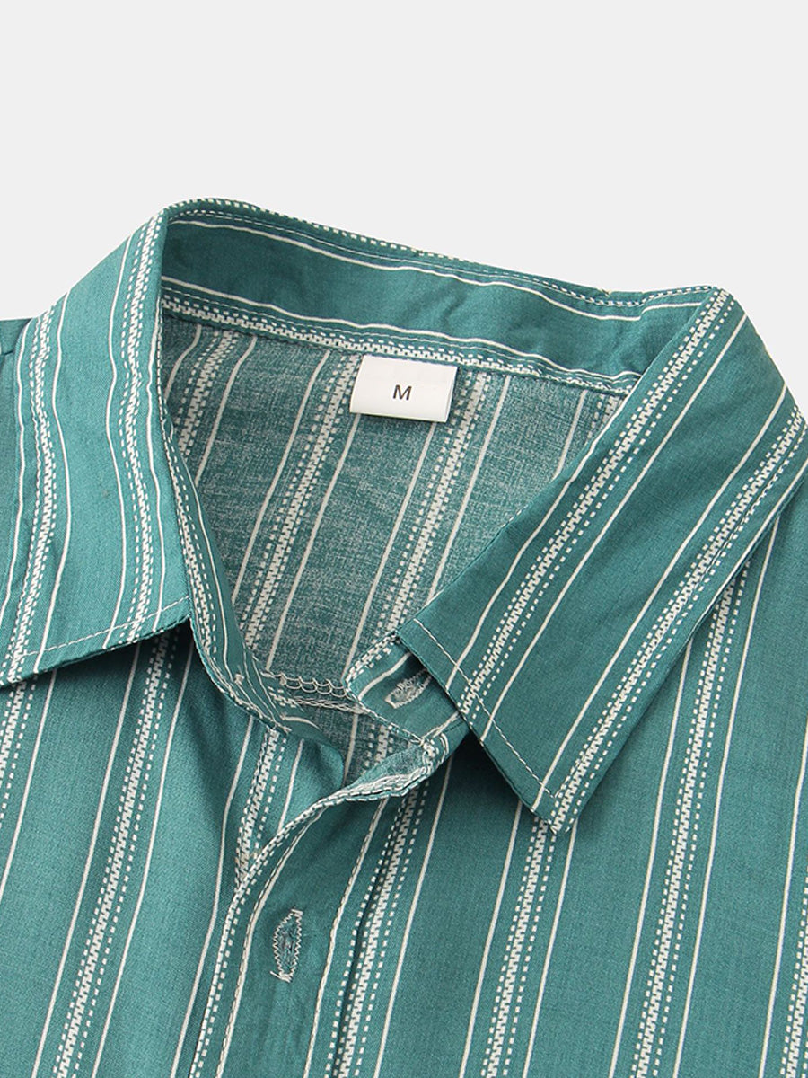 Camicia da uomo a maniche corte con stampa verticale