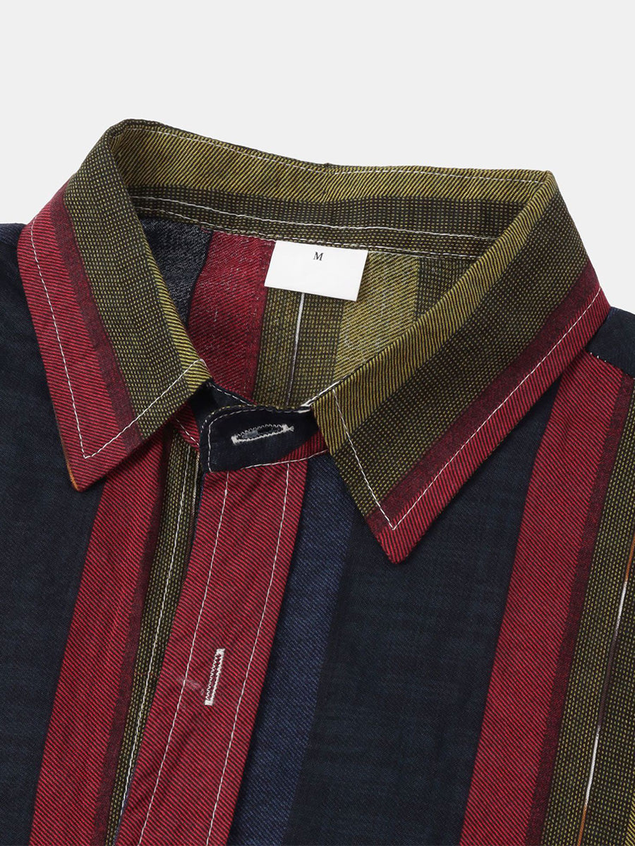Camicia da uomo a maniche corte con stampa verticale