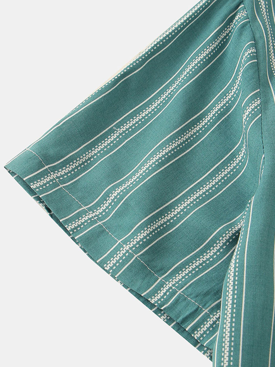 Camicia da uomo a maniche corte con stampa verticale