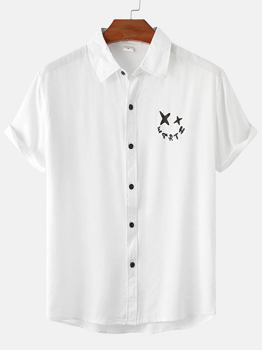 Camicia casual da uomo a manica corta