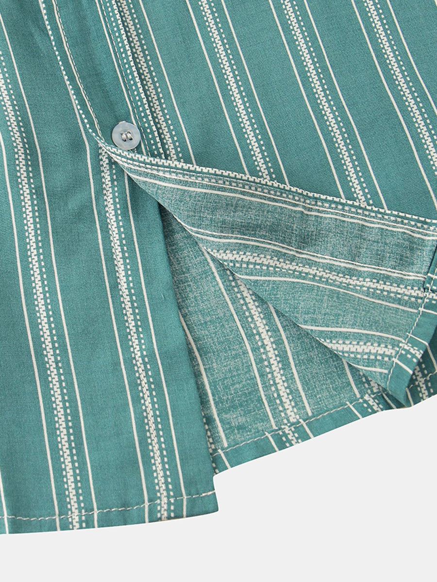 Camicia da uomo a maniche corte con stampa verticale