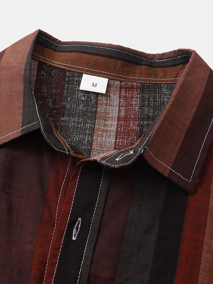 Camicia da uomo a maniche corte con stampa verticale