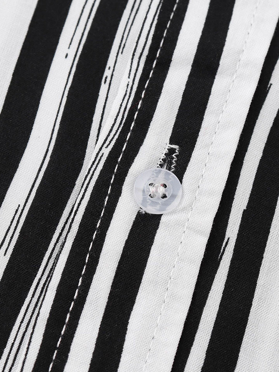Camicia da uomo a maniche corte con stampa verticale