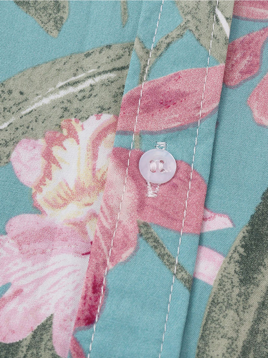 Camicia da uomo a maniche corte per vacanze floreali