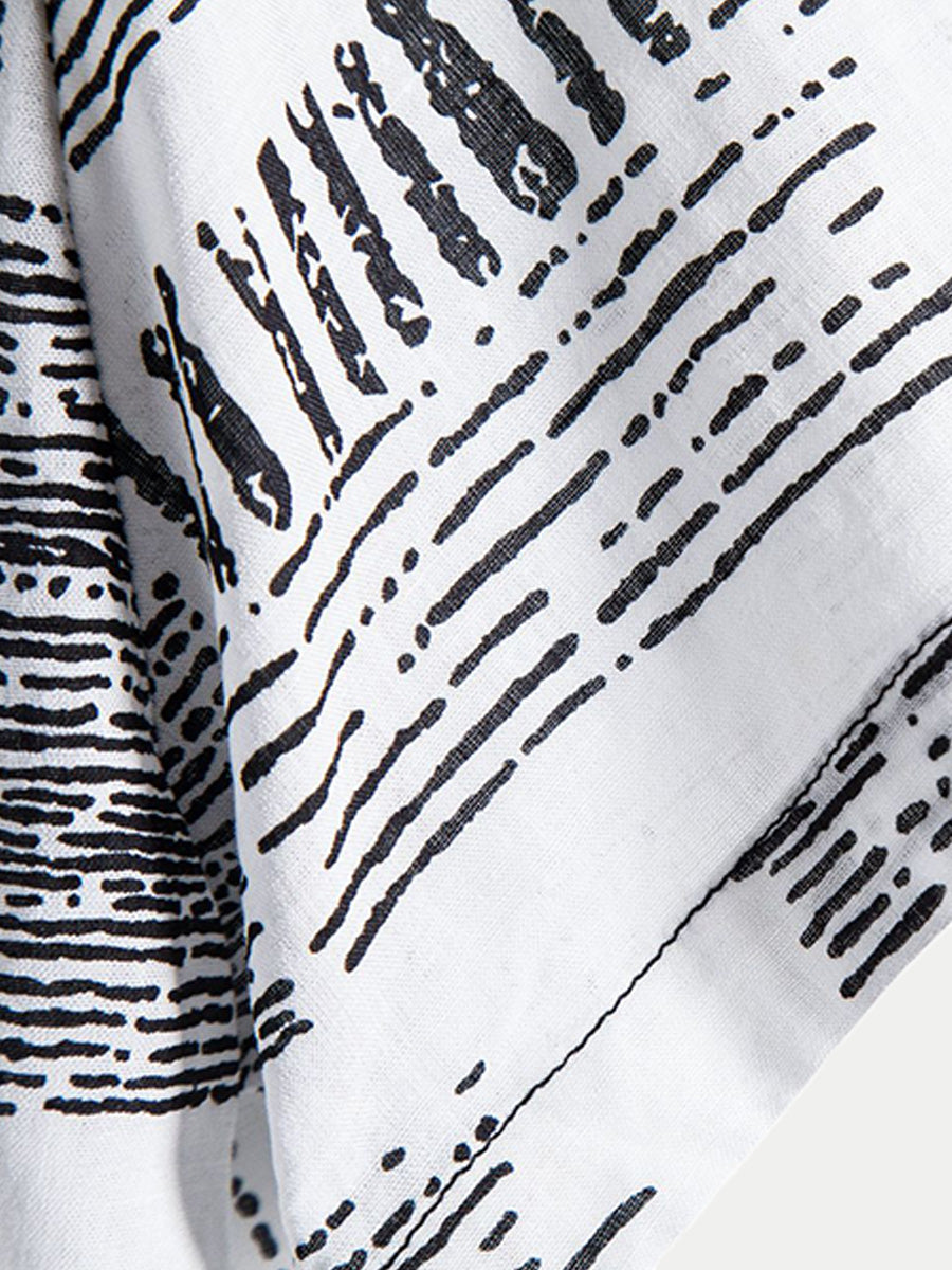 Camicia a maniche corte con stampa casual da uomo
