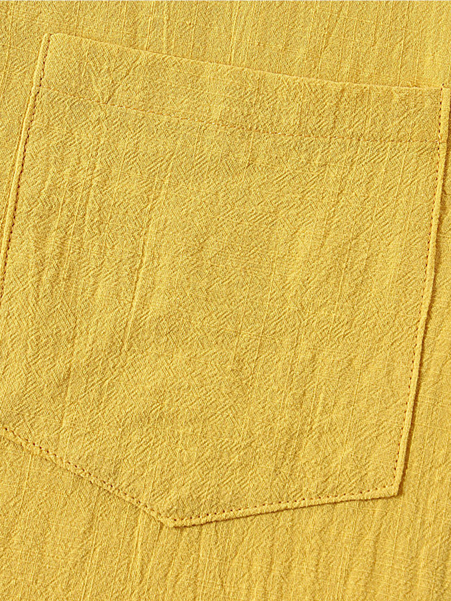 Chemise à manches courtes en coton uni pour homme