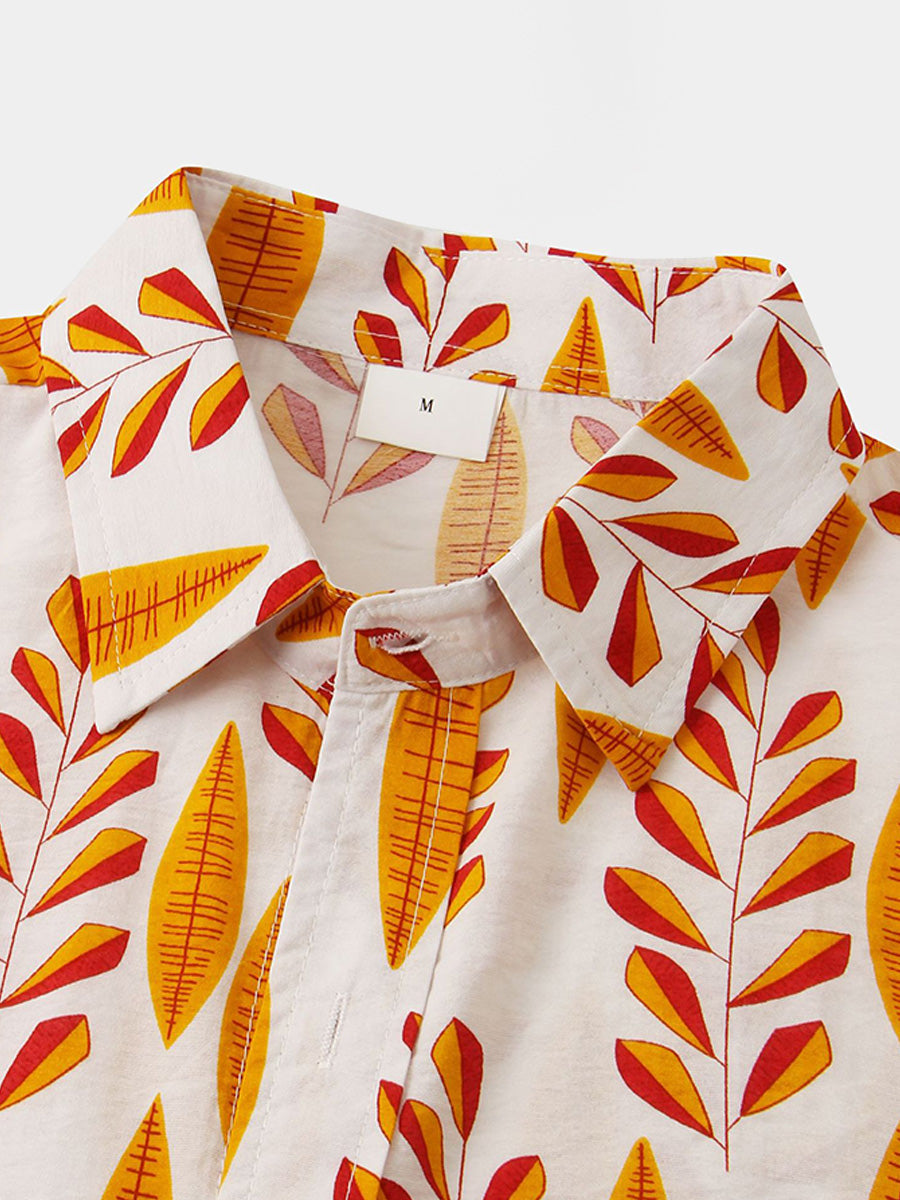 Set camicia e pantaloncini casual floreali da uomo