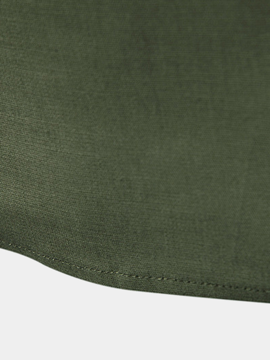 Camicia da uomo a maniche corte in lino tinta unita