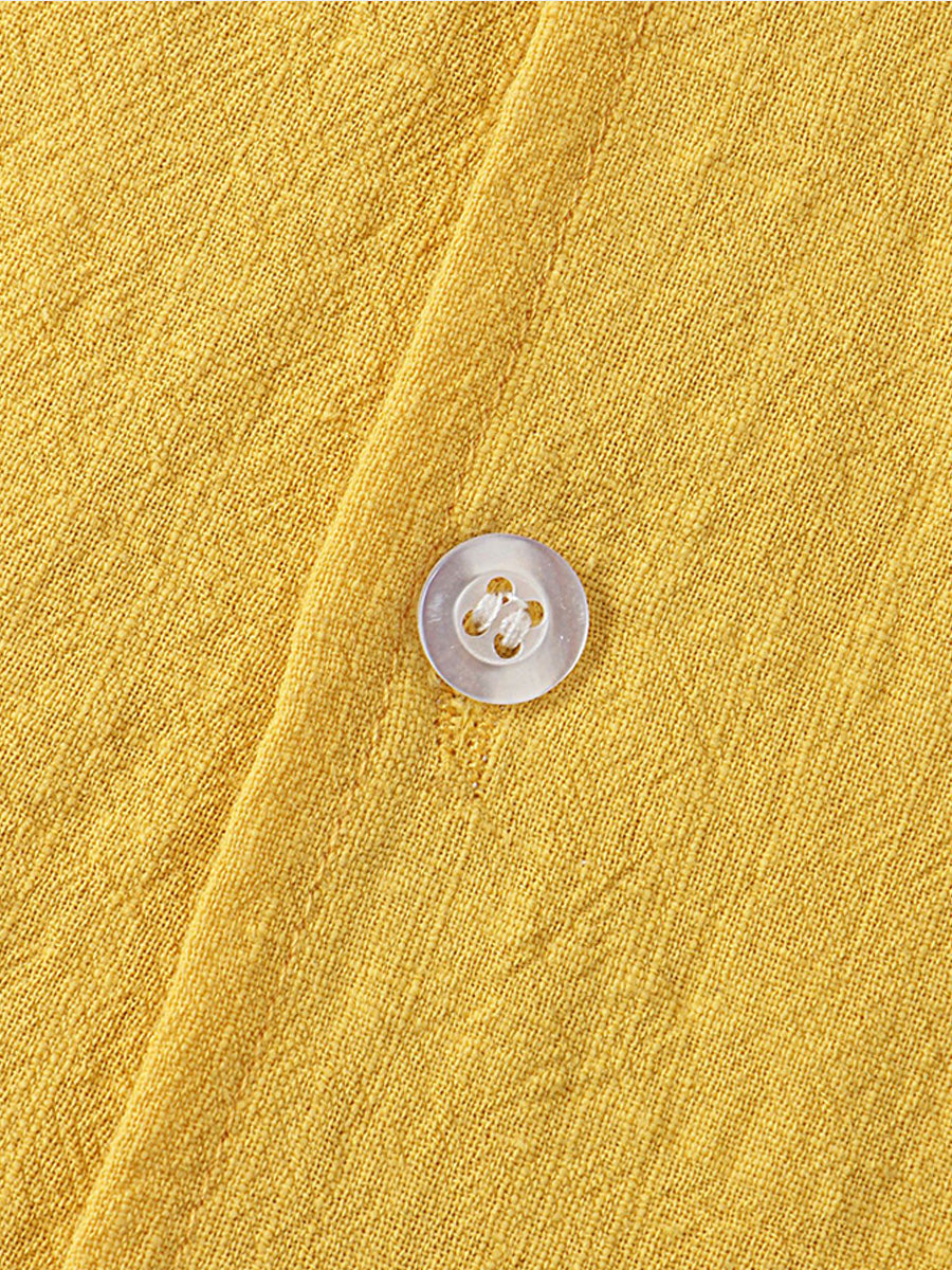 Chemise à manches courtes en coton uni pour hommes
