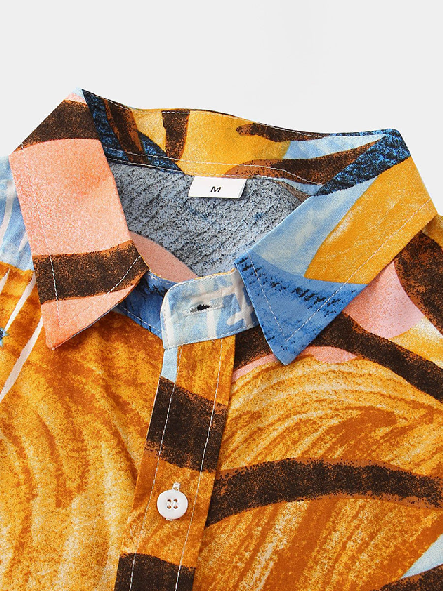 Set camicia e pantaloncini casual da uomo per le vacanze