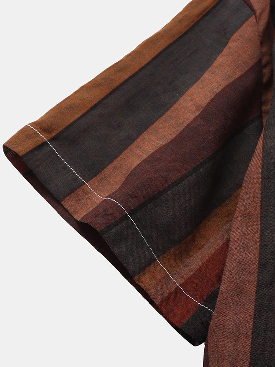 Camicia da uomo a maniche corte con stampa verticale